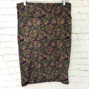LuLaRoe Colorful Abstract Skirt - Size Medium